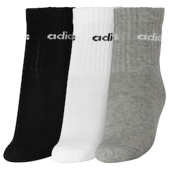 Kit Meias adidas Linear Pack com 3 Pares - Infantil - Foto 3