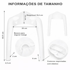 Mini Casaco Mangas Longas Esportivas Gold Sports Térmico Black-Dry Proteção Solar Uv+50 - Foto 3