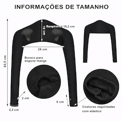 Mini Casaco Mangas Longas Esportivas Gold Sports Térmico Black-Dry Proteção Solar Uv+50 - Foto 3