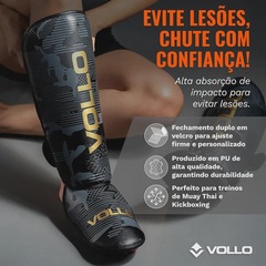 Protetor de Canela Vollo VFG740 Muai Thay Adulto - Foto 6
