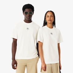 Camiseta em Algodão com Estampa Assinada Unissex Lacoste - Foto 1