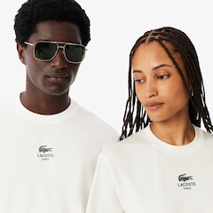 Camiseta em Algodão com Estampa Assinada Unissex Lacoste - Foto 2