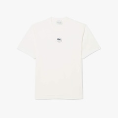 Camiseta em Algodão com Estampa Assinada Unissex Lacoste - Foto 9