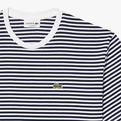 Camiseta Lacoste Listrada de Algodão Pesado Lacoste Masculina - Foto 11