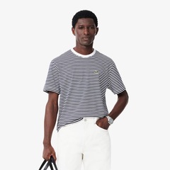 Camiseta Lacoste Listrada de Algodão Pesado Lacoste Masculina - Foto 14