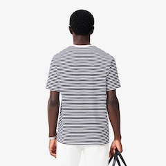 Camiseta Lacoste Listrada de Algodão Pesado Lacoste Masculina - Foto 16