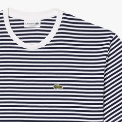 Camiseta Lacoste Listrada de Algodão Pesado Lacoste Masculina - Foto 18