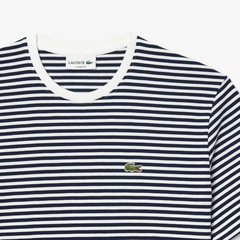 Camiseta Lacoste Listrada de Algodão Pesado Lacoste Masculina - Foto 5