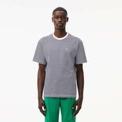 Camiseta Lacoste Listrada de Algodão Pesado Lacoste Masculina - Foto 7