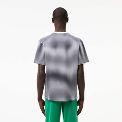 Camiseta Lacoste Listrada de Algodão Pesado Lacoste Masculina - Foto 9