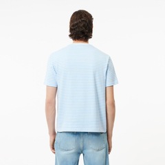Camiseta Lacoste Listrada de Algodão Pesado Lacoste Masculina - Foto 4