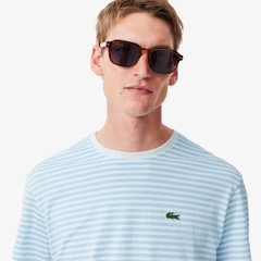 Camiseta Lacoste Listrada de Algodão Pesado Lacoste Masculina - Foto 8