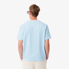 Camiseta Lacoste Listrada de Algodão Pesado Lacoste Masculina - Foto 9