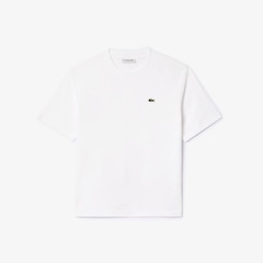 Camiseta de Algodão com Caimento Relaxado Lacoste Feminina - Foto 1