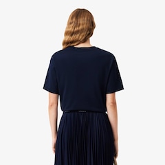Camiseta de Algodão com Caimento Relaxado Lacoste Feminina - Foto 3