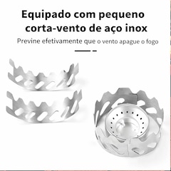Mini Fogareiro Gold Sports Para Acampamento Portátil a Álcool Com Tampa e apoiador - Foto 4