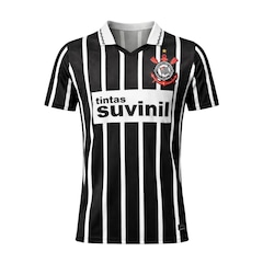 Camiseta Polo do Corinthians Retrô 1995 Suvinil Listrada Coimbra - Masculino - Foto 1