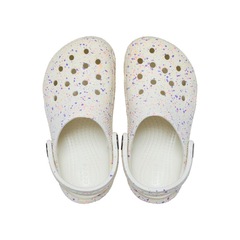 Sandália Crocs Classic Glow Paint Splatter Clog T Summit - Infantil - Foto 5