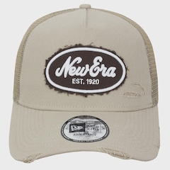 Boné Aba Curva New Era Canvas Distress Trucker Beige Importado - Foto 1