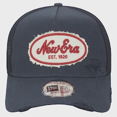 Boné Aba Curva New Era Canvas Distress Trucker Navy Importado - Foto 1