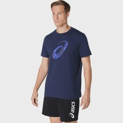 Camiseta ASICS Spiral Logo Graphic Cotton Blend Masculino - Foto 3