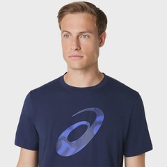 Camiseta ASICS Spiral Logo Graphic Cotton Blend Masculino - Foto 4
