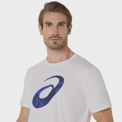Camiseta ASICS Spiral Logo Graphic Cotton Blend Masculino - Foto 4