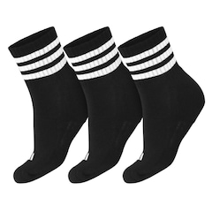 Kit Meias adidas Cano Médio Três Listras Pack com 3 Pares - Adulto - Foto 1