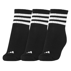 Kit Meias adidas Cano Médio Três Listras Pack com 3 Pares - Adulto - Foto 3