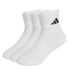 Kit Meias Soquetes Esportiva Acolchoadas 3 Pares Adidas Unissex - Foto 1