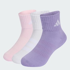 Kit Meias Soquetes Esportiva Acolchoadas 3 Pares Adidas Unissex - Foto 2