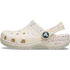 Sandália Crocs Classic Glow Paint Splatter Clog K Summit - Infantil - Foto 3