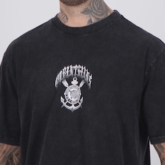 Camiseta Corinthians Stoned Oversized Masculina - Foto 5