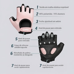 Luvas Fitness Gold Sports Gounod Gel Meio Dedos Anti Slip com Silicone - Adulto - Foto 3