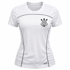 Camisa do Corinthians Baby Look Recortes Lateral Coimbra - Feminina - Foto 1