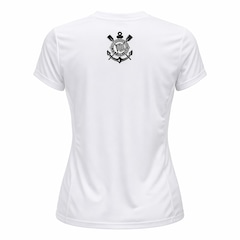 Camisa do Corinthians Baby Look Recortes Lateral Coimbra - Feminina - Foto 4