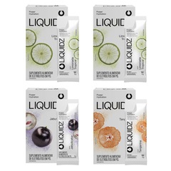 Kit 4 Caixas LIQUIDZ® - Eletrólitos Zero Açúcares - 3 Sabores - 24 sachês - Foto 1