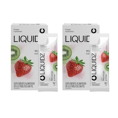 Kit 2 Caixas LIQUIDZ - Eletrólitos Zero Açúcares - Morango com Kiwi - 12 sachês - Foto 1