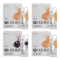 Kit 4 Caixas LIQUIDZ® Eletrólitos Zero Açúcar 2 Sabores - 56 Sachês - Foto 1