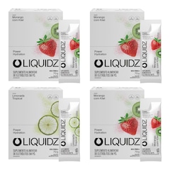 Kit 4 Caixas LIQUIDZ - Eletrólitos Zero Açúcares - Limonada | Morango - 56 sachês - Foto 1