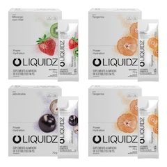 Kit 4 Caixas LIQUIDZ® - Eletrólitos Zero Açúcares - 3 Sabores - 56 sachês - Foto 1