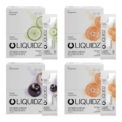 Kit 4 Caixas LIQUIDZ - Eletrólitos Zero Açúcares - 3 Sabores - 56 sachês - Foto 1