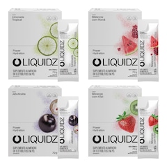 Kit 4 Caixas LIQUIDZ - Eletrólitos Zero Açúcares - 4 Sabores - 56 sachês - Foto 1