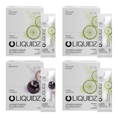 Kit 4 Caixas LIQUIDZ - Eletrólitos Zero Açúcares - Jabuticaba | Limonada - 56 sachês - Foto 1