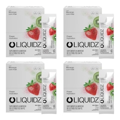 Kit 4 Caixas LIQUIDZ - Eletrólitos Zero Açúcares - Morango com Kiwi - 56 sachês - Foto 1