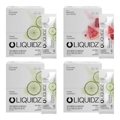 Kit 4 Caixas LIQUIDZ® - Eletrólitos Zero Açúcares - Limonada | Melancia- 56 sachês - Foto 1