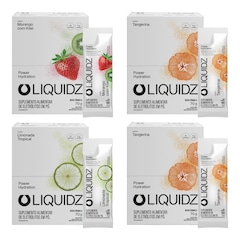 Kit 4 Caixas LIQUIDZ - Eletrólitos Zero Açúcares - 3 Sabores - 56 sachês - Foto 1