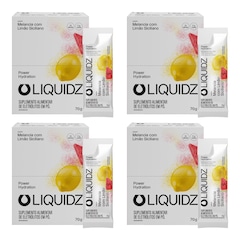 Kit 4 Caixas LIQUIDZ - Eletrólitos Zero Açúcares - Limão Siciliano - 56 sachês - Foto 1