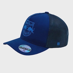 Boné Unissex Supercap Trucker Tela Red Bull Bragantino Aba Curva - Foto 1