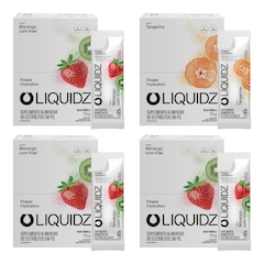 Kit 4 Caixas LIQUIDZ® Eletrólitos Zero Açúcar Morango | Tangerina 56 Sachês - Foto 1